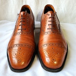 J.M. Weston Men's Cap Toe Perforated Oxford Dress Shoes Tan Size UK 9 D/10 US